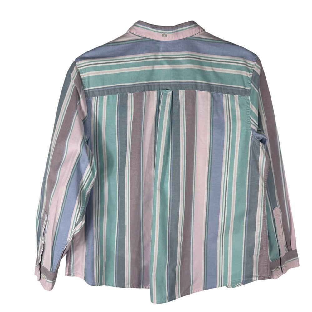 LL Bean Petite XL Striped Organic Cotton Oxford Button Down Shirt 506878 - Picture 6 of 7